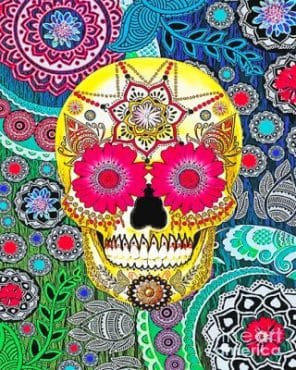 Abstract Colorful Skull NEW Paint By Numbers - Numeral Paint Kit