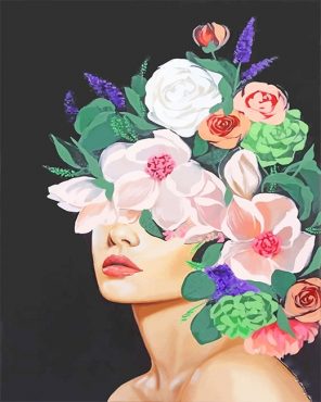 Floral Head Woman Paint By Numbers