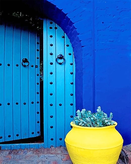 Blue House Door Paint By Numbers