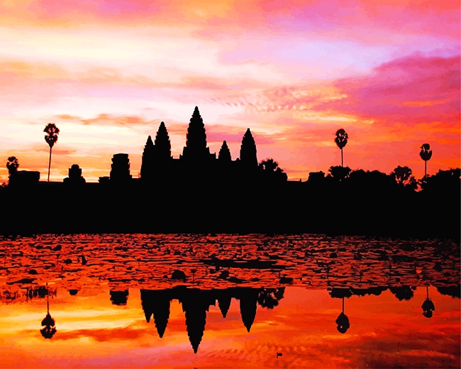 Angkor Wat Sunset Paint By Numbers