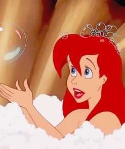 Ariel Taking A Bath Paint By Numbers