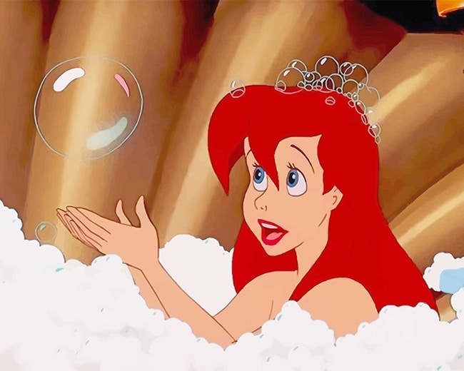 Ariel Taking A Bath Paint By Numbers