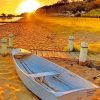 Boat On Sea Sand Paint By Numbers