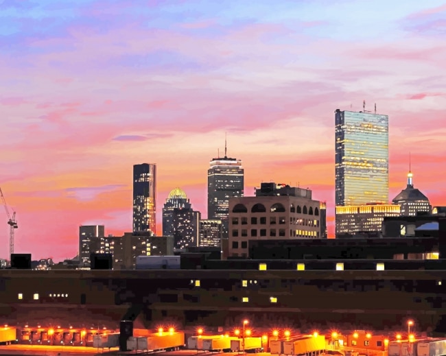 Boston Skyline Paint By Numbers