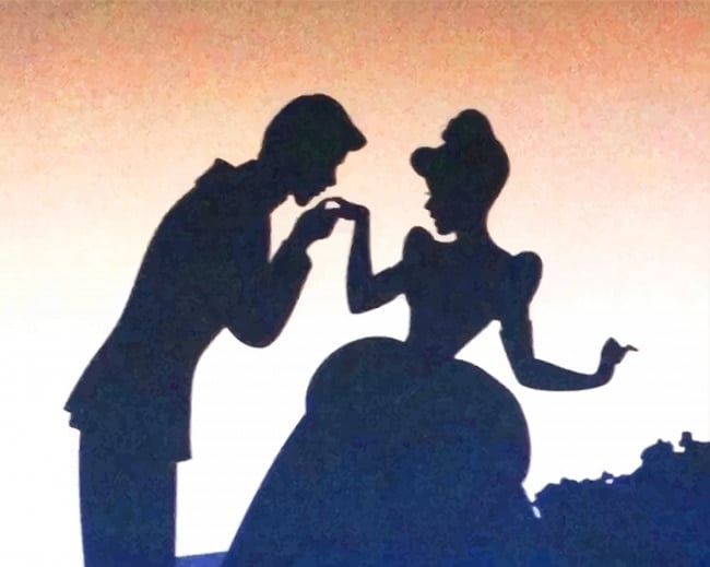 Cinderella And Prince Silhouette Paint By Numbers