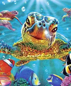 Colorful Milton Turtle NEW Paint By Numbers