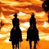 Cowboy And Cowgirl Silhouette Paint By Numbers