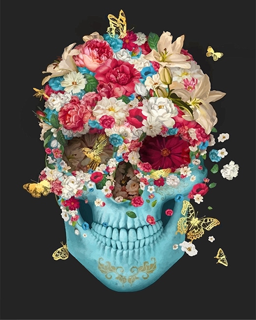 Floral Skull Paint By Numbers - Numeral Paint Kit