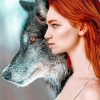 Ginger Girl And Wolf Paint By Numbers