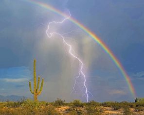 Desert Lightning Rainbow Paint By Numbers