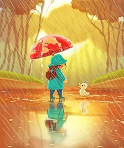 Little Girl With Duck Paint By Numbers