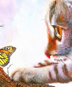 Kitten And Butterfly Paint By Numbers