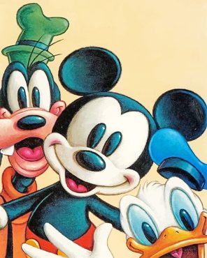 Mickey Mouse Goofy And Donald Duck NEW Paint By Numbers - Numeral Paint Kit