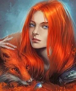 Orange Fox Woman NEW Paint By Numbers