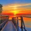 Sunset Lake Pier Paint By Numbers