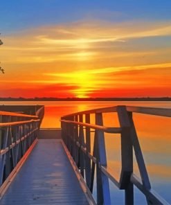 Sunset Lake Pier Paint By Numbers