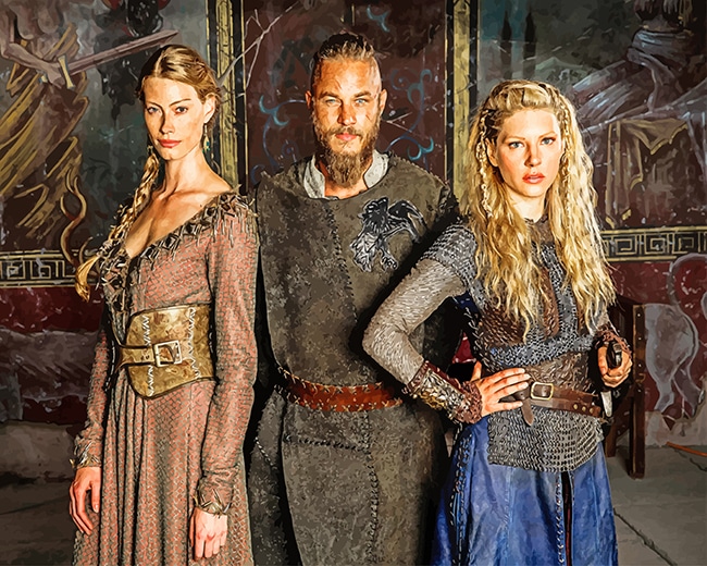 Aslaug With Ragnar And Lagertha Paint By Numbers