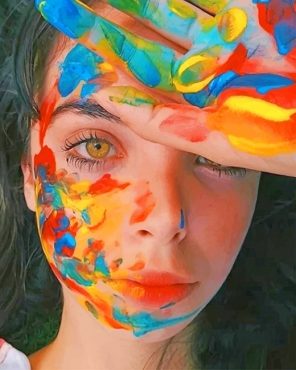 Rainbow Colors Girl Paint By Numbers