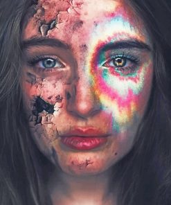 Broken Colorful Girl Paint By Numbers