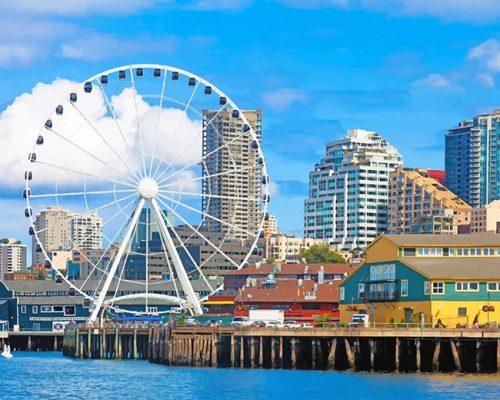 The Seattle Great Wheel Paint By Numbers - Numeral Paint Kit