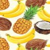 Pineapples Bananas And Coconuts Paint By Numbers