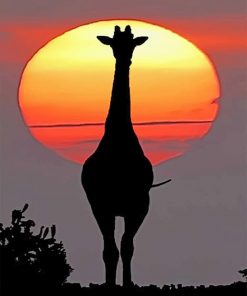 Sunset Giraffe Silhouette Paint By Numbers