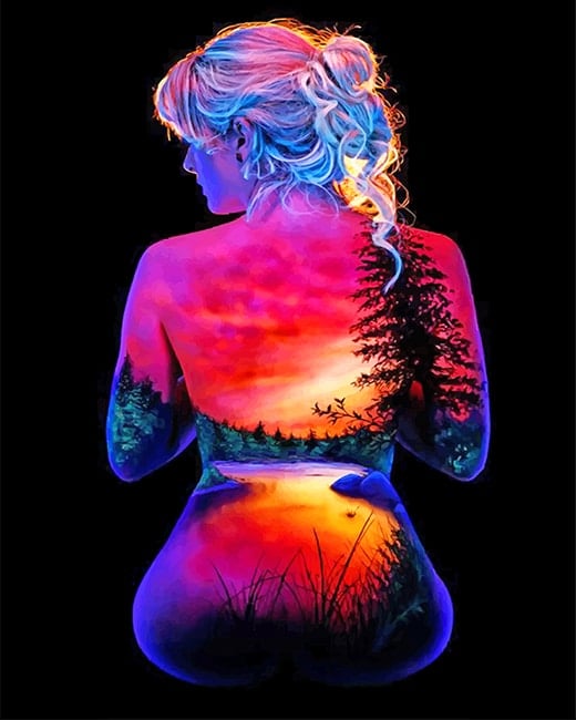 Sunset Girl Body Paint By Numbers