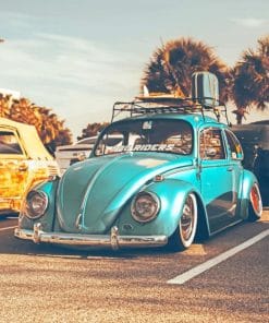 Blue Antique Car Paint By Numbers