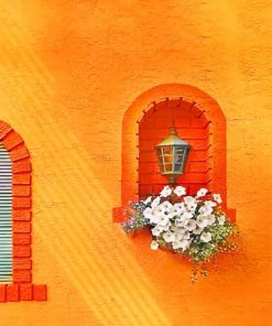 Orange Wall And Lantern Paint By Numbers