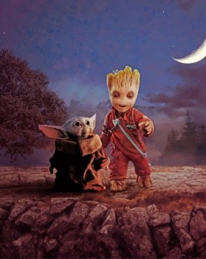 Baby Groot And Baby Yoda Paint By Numbers