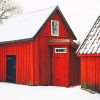Red Barn Snow Paint By Numbers