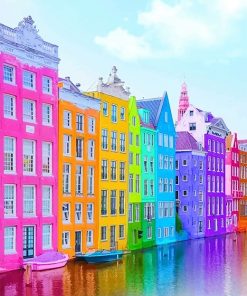 Colorful Buildings Paint By Numbers
