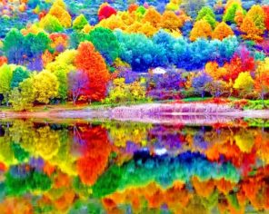 Colorful Trees Paint By Numbers
