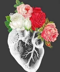 Heart With Flowers Paint By Numbers