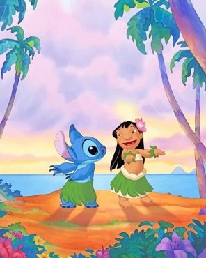 Lilo and Stitch Dancing Paint By Numbers - Numeral Paint Kit