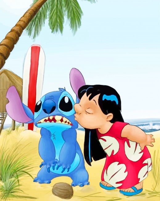 Lilo Kissing Stitch - NEW Paint By Numbers - Numeral Paint Kit
