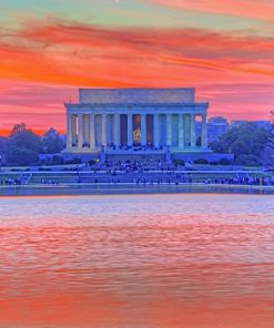 Sunset Lincoln Memorial Paint By Numbers