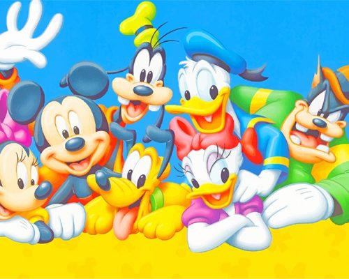 Mickey Mouse Characters Paint By Numbers - Numeral Paint Kit