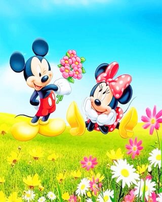 Minnie And Mickey Mouse Paint By Numbers - Numeral Paint Kit