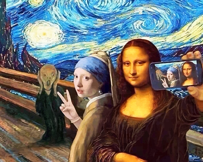 Mona Lisa Selfie Paint By Numbers