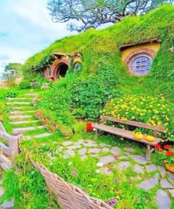 Hobbiton House New Zealand Paint By Numbers