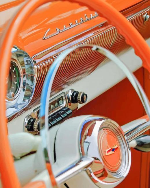 Classic Chevy Steering Wheel Paint By Numbers