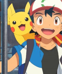 Pikachu And Ash Ketchum Paint By Numbers