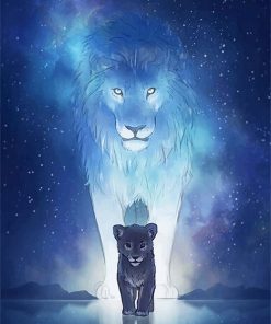 Magical Lion And Cub Paint By Numbers