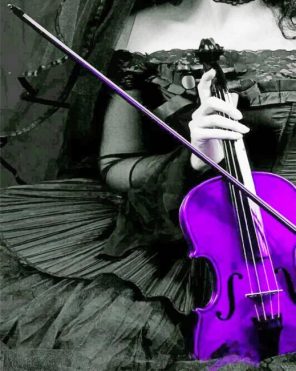 Purple Violin Paint By Numbers
