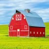 Red Barn In Field Paint By Numbers