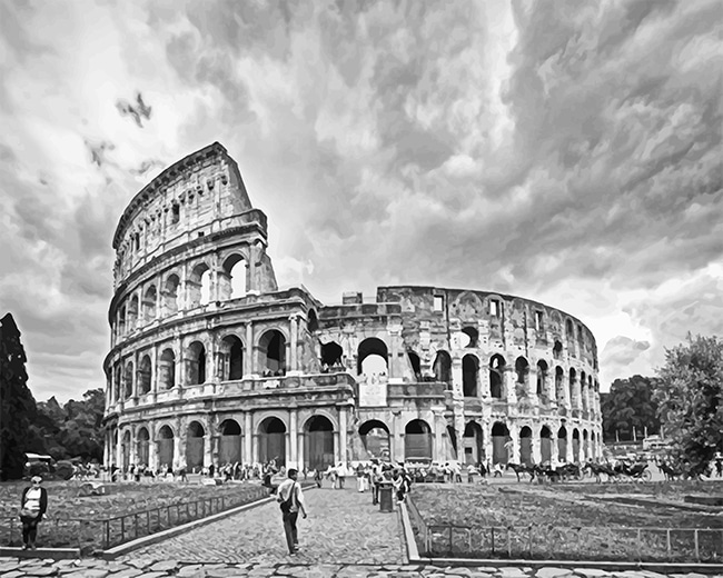 Italy Colosseum Paint By Number Kit DIY Acrylic Painting Canvas