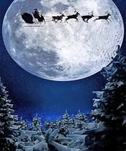 Santa Deer Sleigh Paint By Numbers