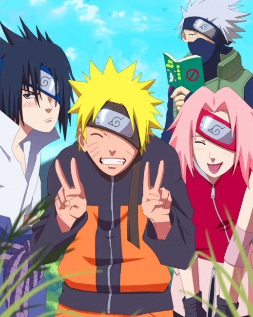 Naruto With Friends Paint By Numbers