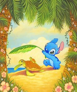 ACENGXI Paint by Numbers Disney Paint by Numbers I Love You to  the Moon Back Painting by Numbers Lilo Stitch Acrylic Painting Kits Lilo  and Stitch Paint by Number Baby Yoda